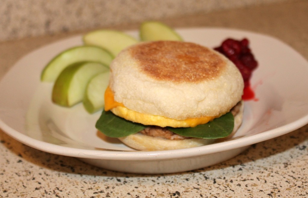 Add spinach to get a serving of veggies with your Jimmy Dean breakfast sandwich #RedboxBreakfast #PMedia #ad