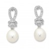 sterling silver freshwater pearl knot earrings