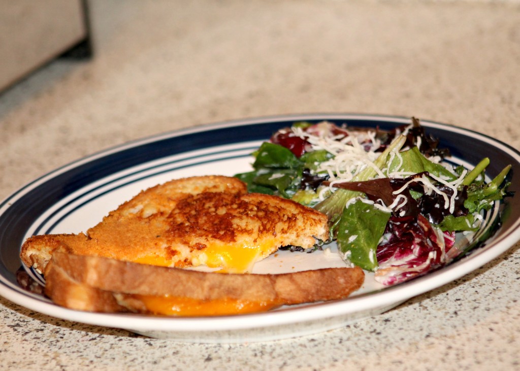 grilled cheese + spring salad