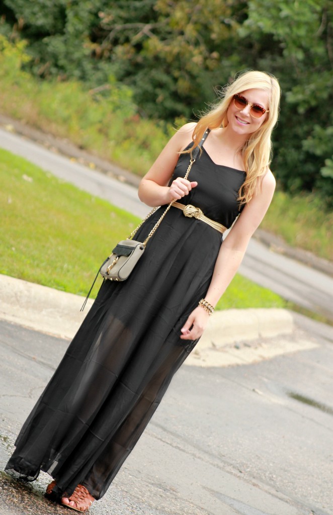 baxi maxi dress + vintage sunglasses