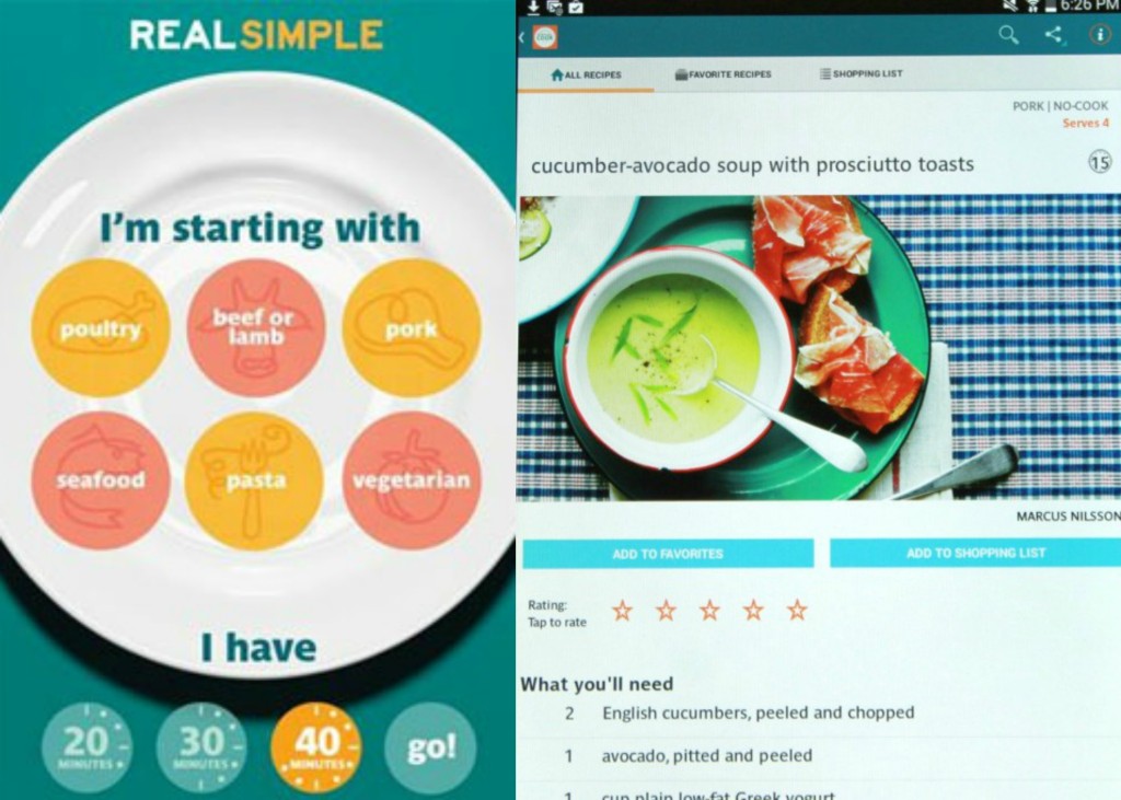 real simple recipe app