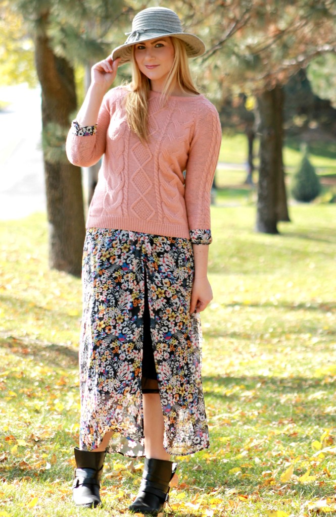 fall style with floppy hat