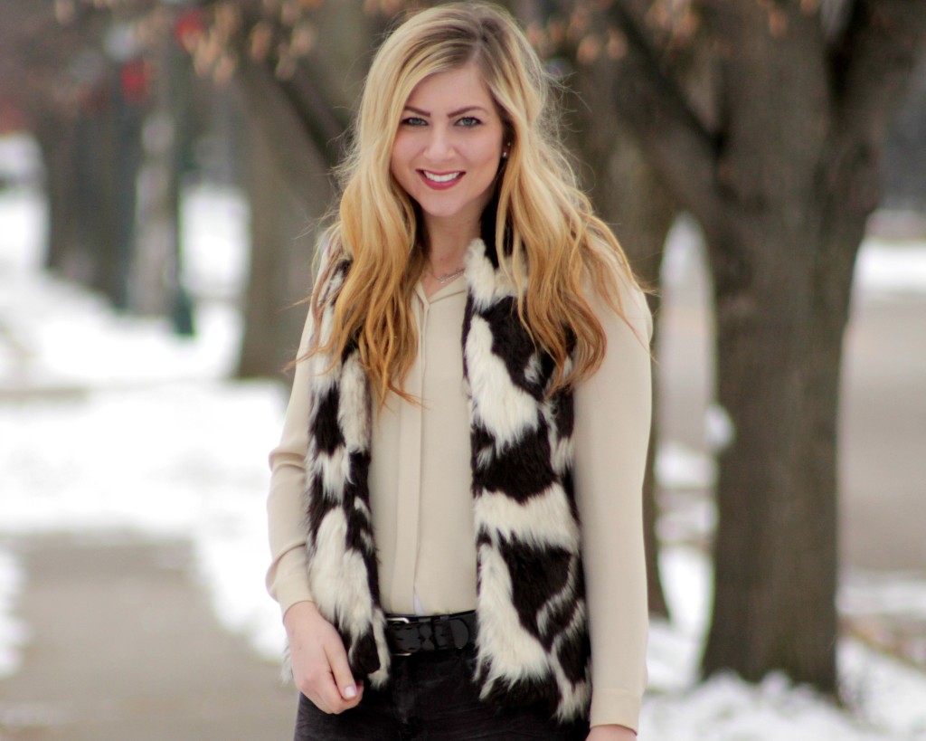 how to wear a faux fur vest