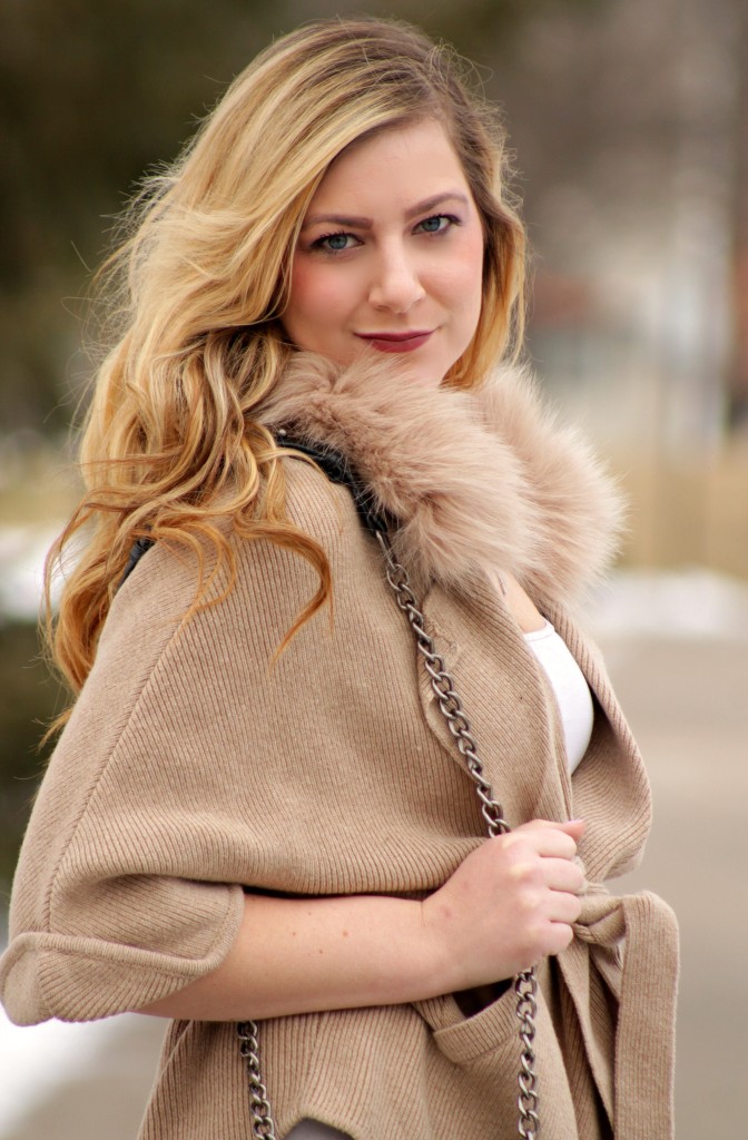 faux fur cardigan wrap from lookbook store