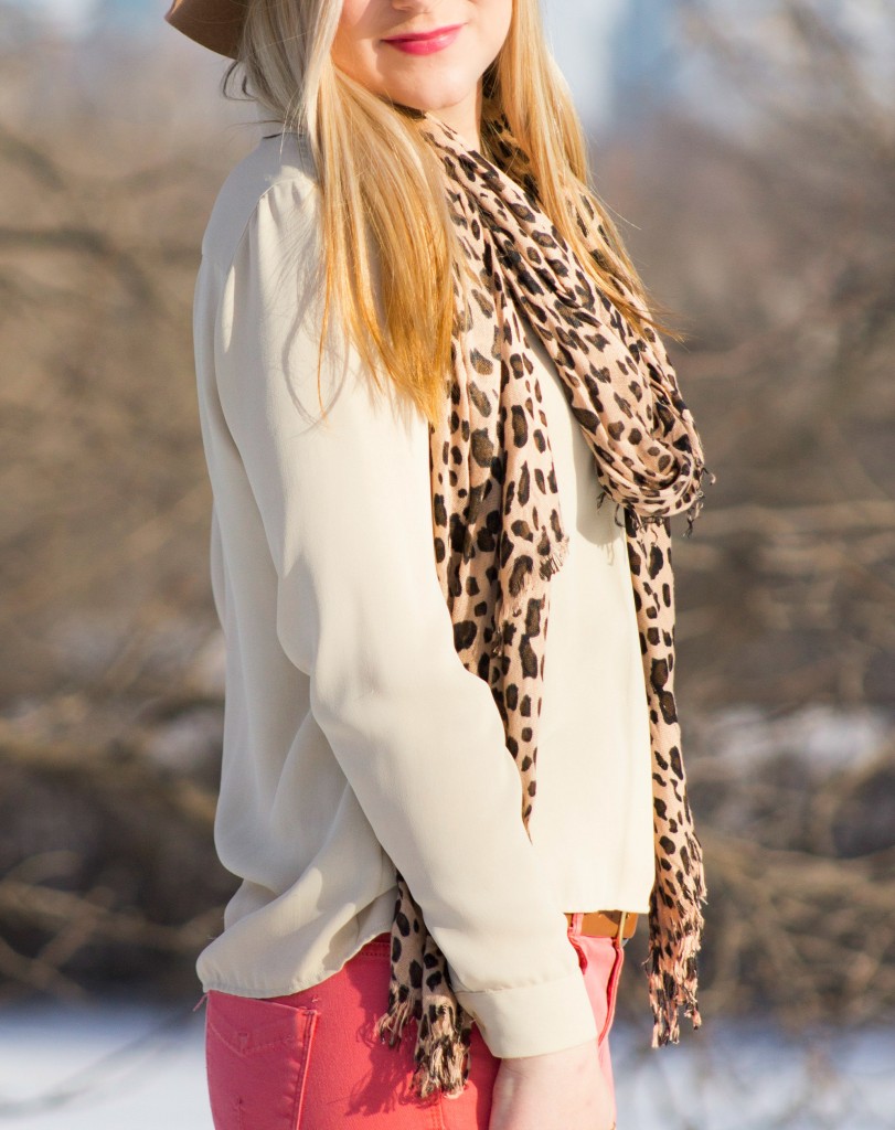 casual style with leopard scarf