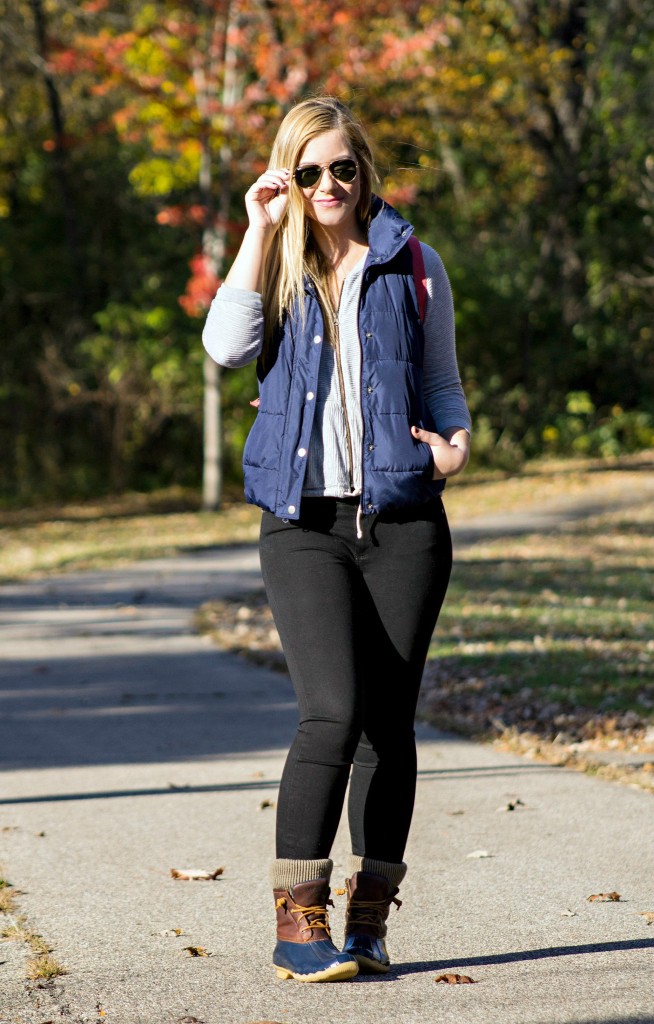 Puffer Vest + Sperry Boots