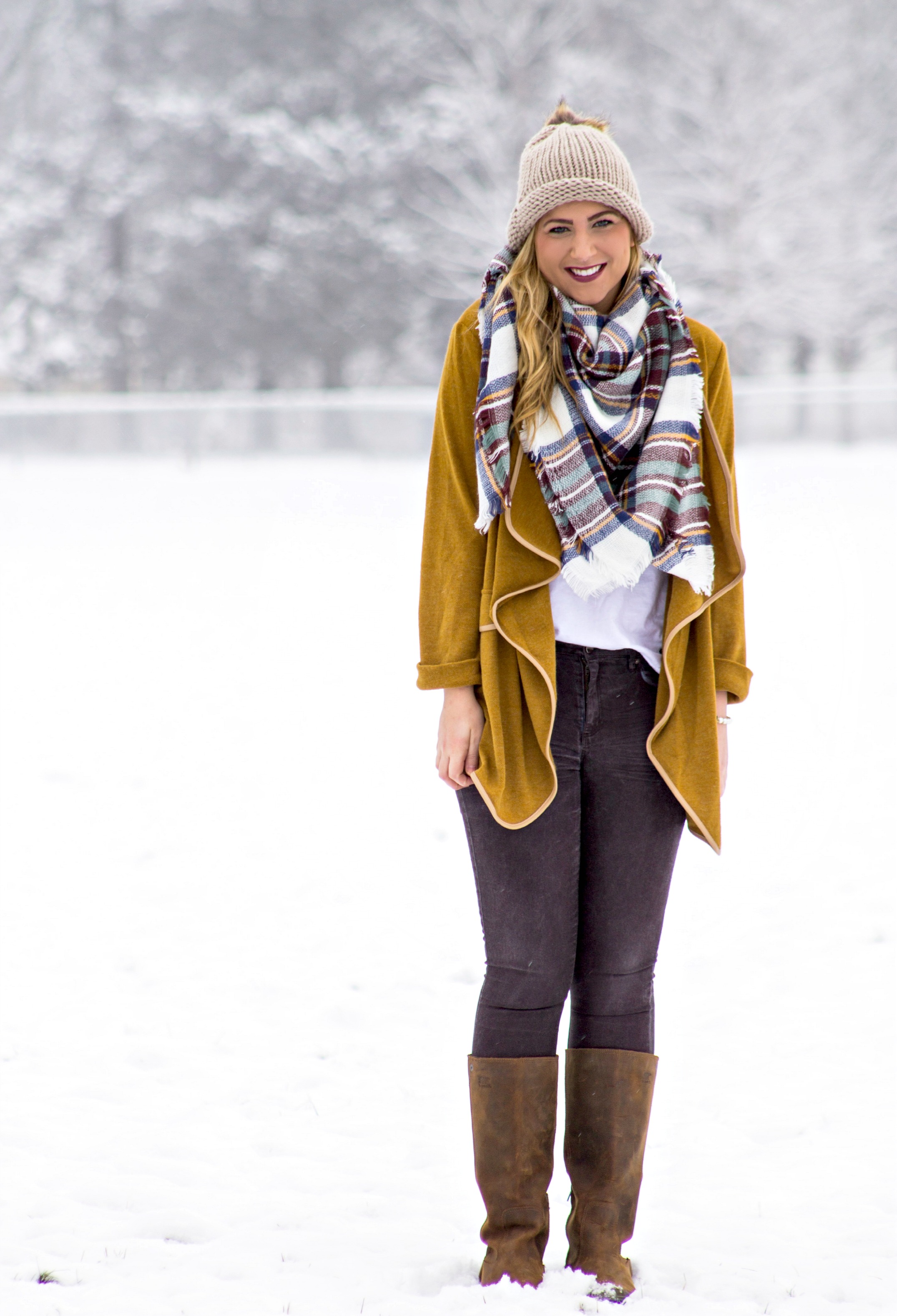 Mustard yellow blanket deals scarf