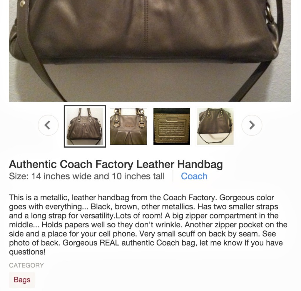 Handbag description