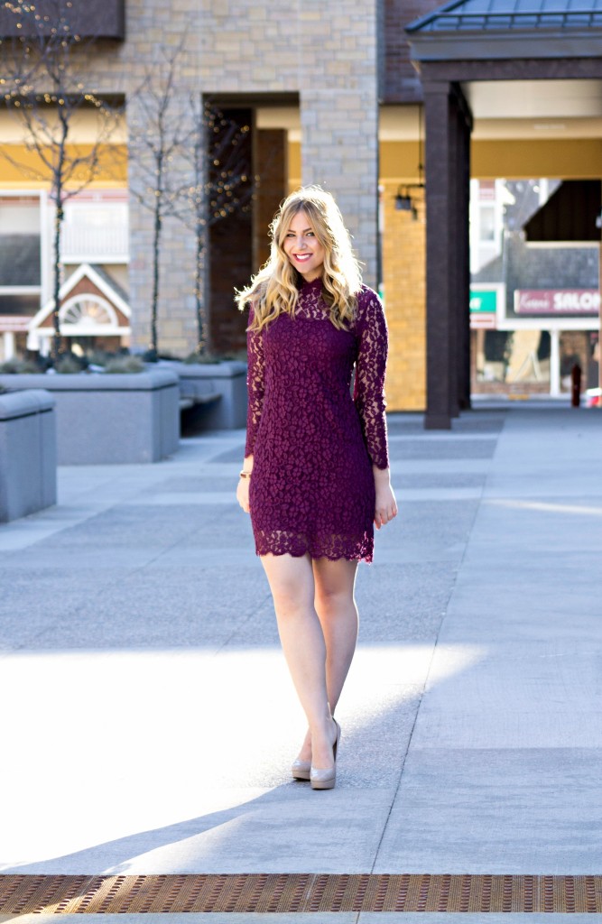 Burgundy Lace Dress