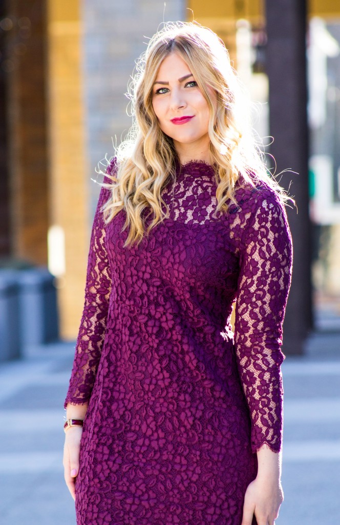 plum lace dress