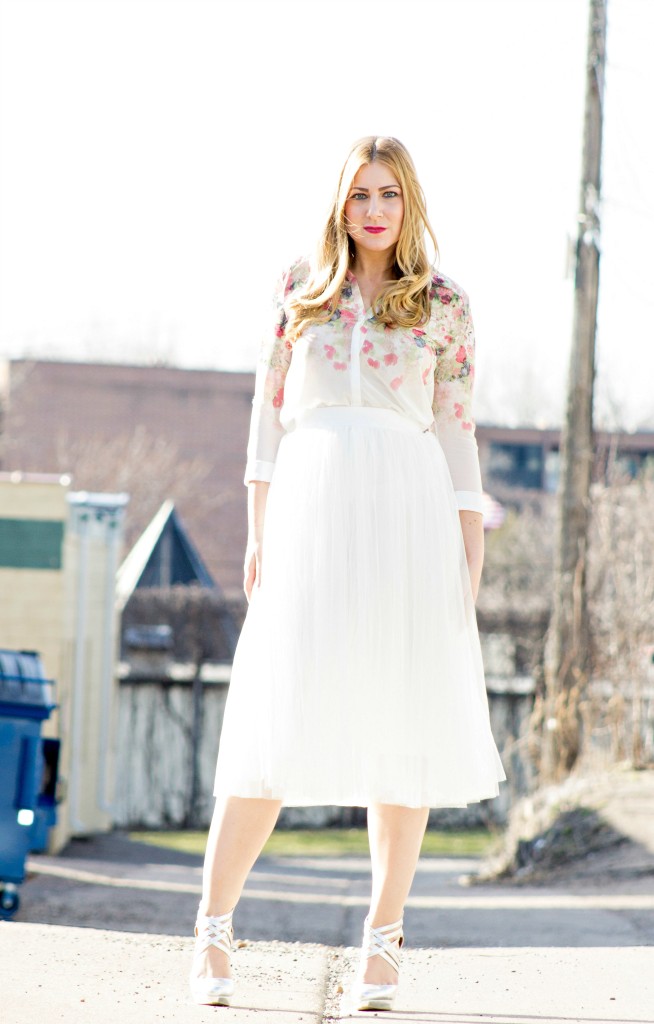 Tulle Skirt + Floral Top from YesStyle