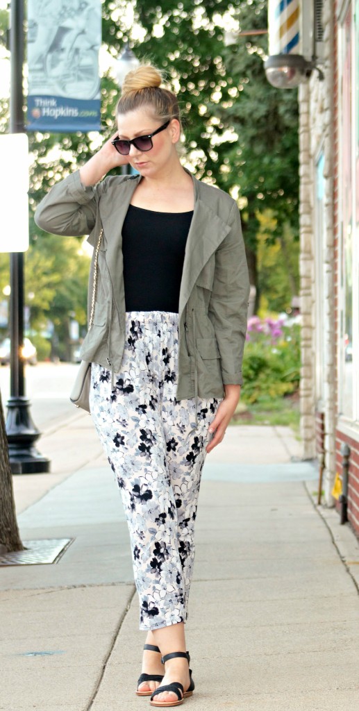 Army Green Jacket + Floral Pants