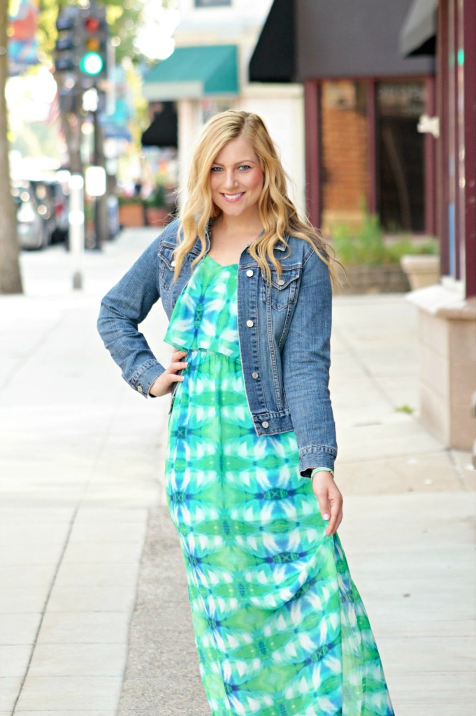 Thrifted Jean Jacket and Maxi Dress