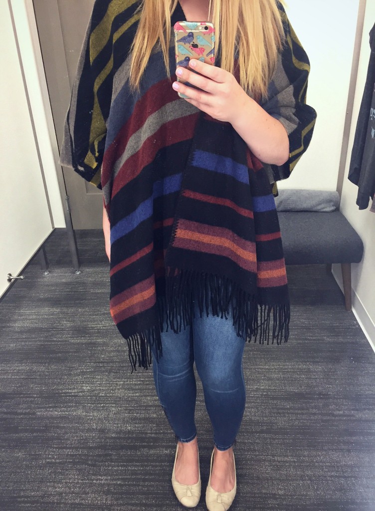 Treasure & Bond Fringed Stripe Poncho