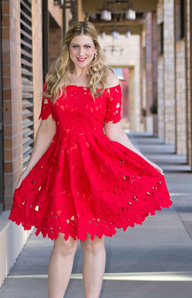 Chicwish red floral dress