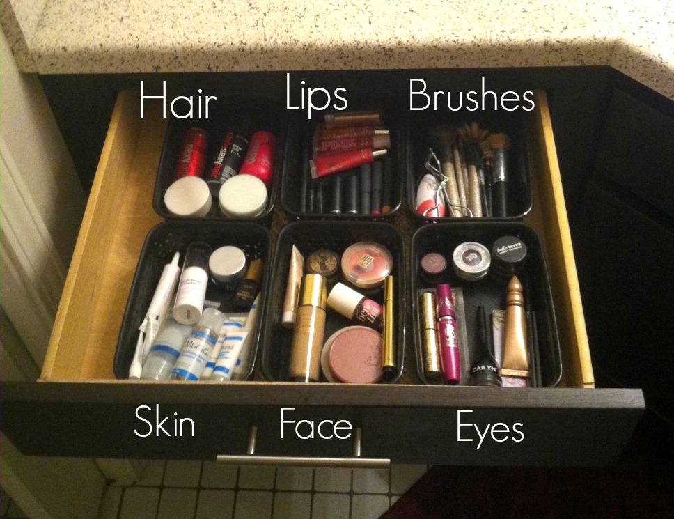 Makeup Organization in Bathroom