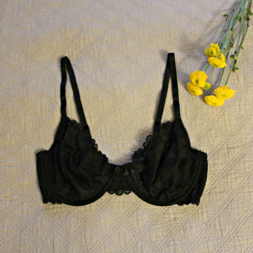 black lace bra with flowers
