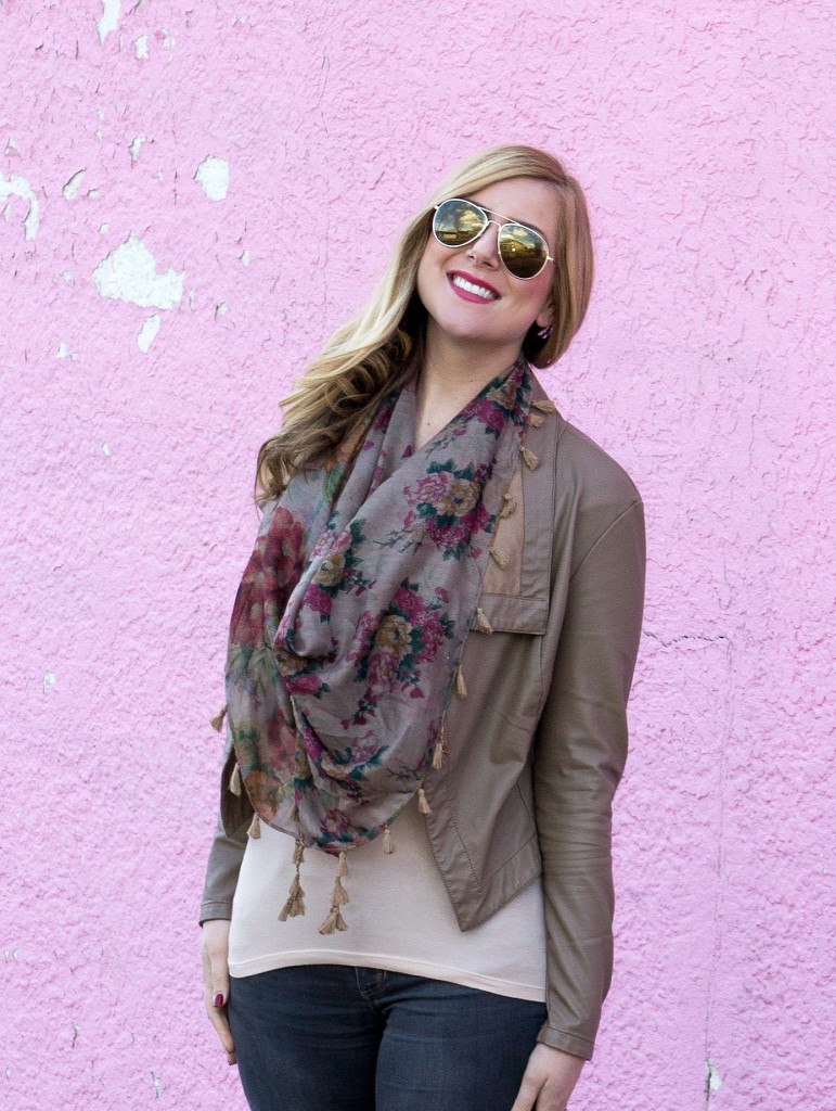 Floral Fringed Scarf