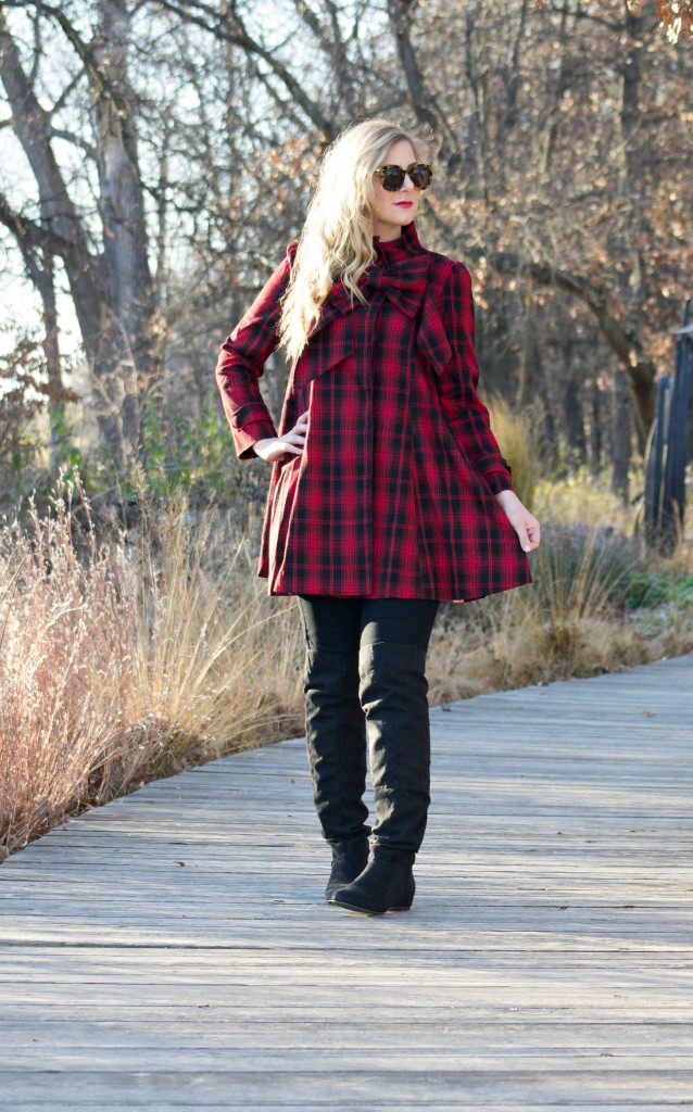 red-tartan-dress-and-over-the-knee-boots